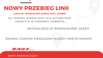 Zmiana przebiegu linii B1 na terenie Mińska Maz. - kierunek Dobre