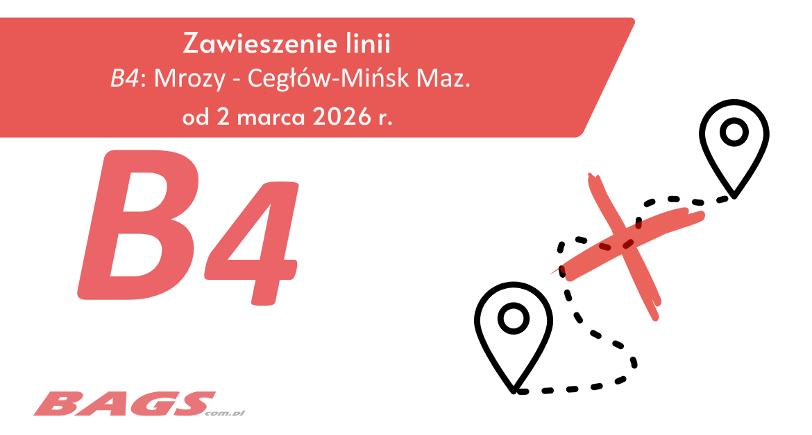 Zawieszenie linii B4 Mrozy-Cegłów-Mińsk Maz.
