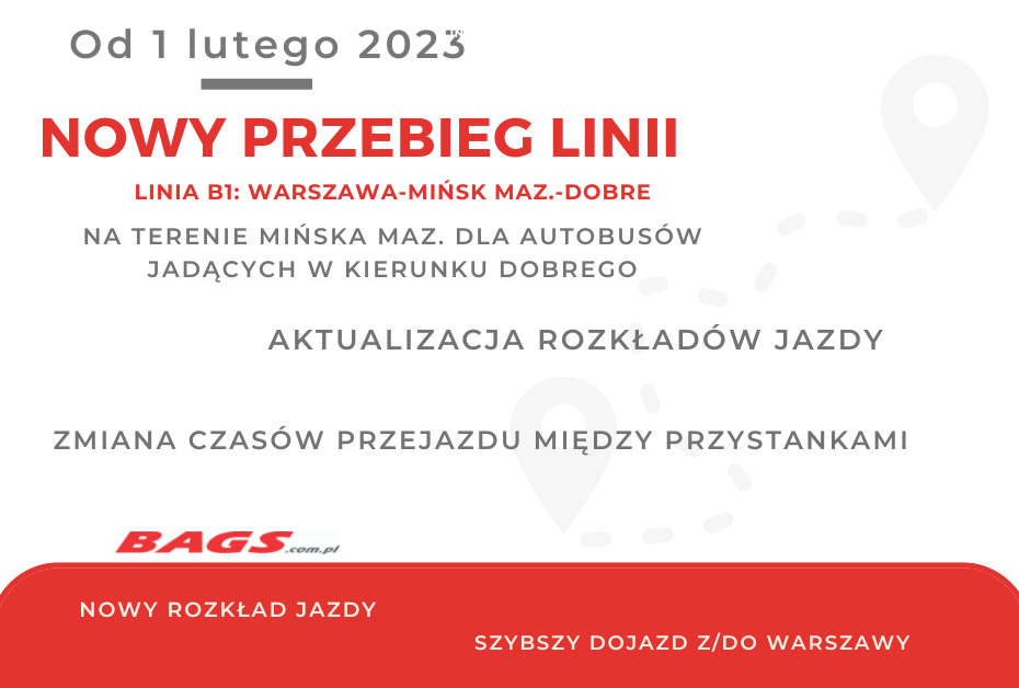 Zmiana przebiegu linii B1 na terenie Mińska Maz. – kierunek Dobre